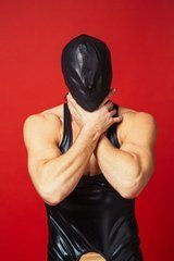 Закритий шкіряний капюшон D&A Deprivation mask Leather 107547 фото