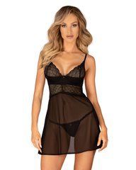 Эротический комплект Obsessive Chemeris babydoll & thong XL/2XL, пеньюар и стринги 107771 фото