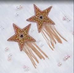 Пестис-зірки з бахромою JSY Nipple Sticker RT236112 Gold, стікери 107296 фото