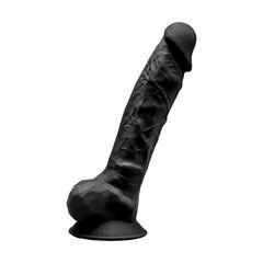 Фалоімітатор SilexD Tomas Black (MODEL 1 size 9in), двошаровий, силікон+Silexpan, діаметр 4,9см 102855 фото