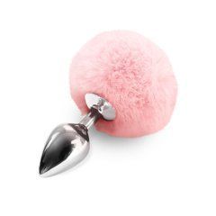 Металева анальна пробка М Art of Sex - Metal Butt plug Rabbit Tail Soft pink, діаметр 3,4 см 104670 фото