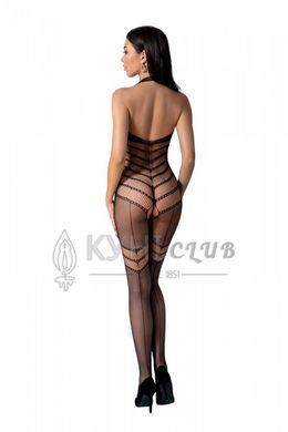 Бодістокінг з плетінням на животику Passion BS100 One Size, black, декоративний шов, з доступом 106958 фото