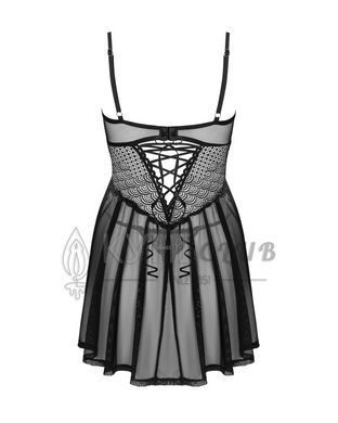 Эротический комплект Obsessive Chemeris babydoll & thong XL/2XL, пеньюар и стринги 107771 фото