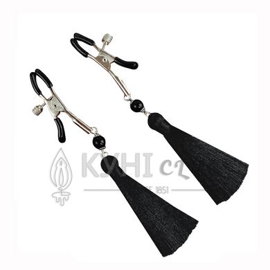 Затискач для сосків Art of Sex - Nipple clamps Black Tassels 103752 фото