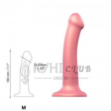 Насадка для страпона Strap-On-Me Mono Density Dildo Rose M, диам. 3,3см, однослойный силикон, гибкий 100118 фото