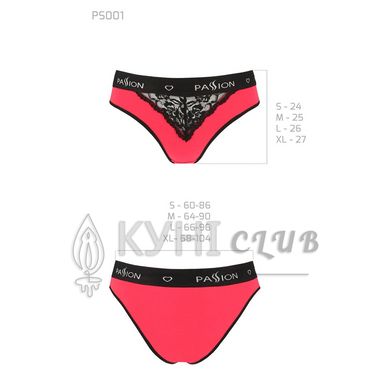 Трусики с широкой резинкой и кружевом Passion PS001 PANTIES red/black, size L 102162 фото