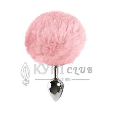 Металева анальна пробка М Art of Sex - Metal Butt plug Rabbit Tail Soft pink, діаметр 3,4 см 104670 фото