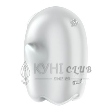 Вакуумний кліторальний стимулятор із вібрацією Satisfyer Glowing Ghost White SX0544 фото