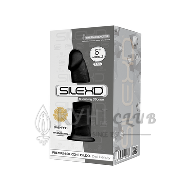 Фалоімітатор SilexD Robby Black (MODEL 2 size 6in), двошаровий, силікон + Silexpan, діаметр 3,9см 101588 фото