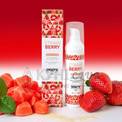 Масажна олія EXSENS Strawberry 50 мл розігрівальна, без цукру, без парабенів, їстівна 101944 фото