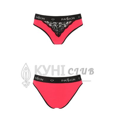 Трусики с широкой резинкой и кружевом Passion PS001 PANTIES red/black, size L 102162 фото