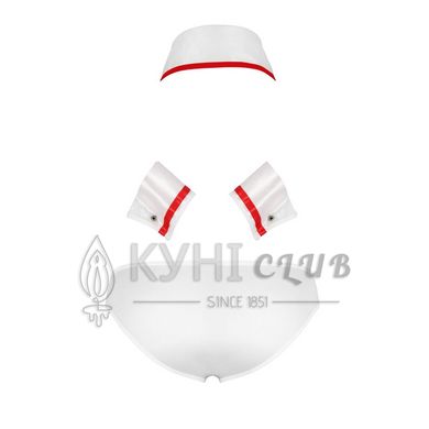 Комплект еротичної чоловічої білизни Passion 037 GREGORY XXL/XXXL White, труси, комірець, манжети 105561 фото