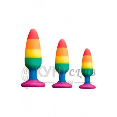 Силиконовая анальная пробка Wooomy Hiperloo Silicone Rainbow Plug L, диаметр 3,9 см, длина 13,1 см 105418 фото