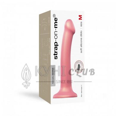 Насадка для страпона Strap-On-Me Mono Density Dildo Rose M, диам. 3,3см, однослойный силикон, гибкий 100118 фото