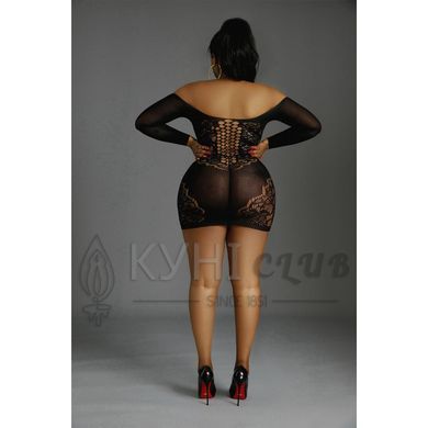 Сукня-бодістокінг Moonlight Plus Model 07 XL-XXXL Black, довгий рукав 106161 фото