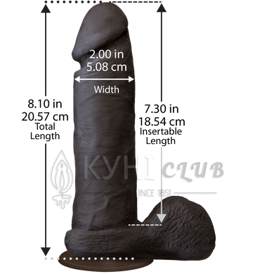 Фаллоимитатор Doc Johnson The Realistic Cock 8 inch Black - ULTRASKYN, Vack-U-Lock, диаметр 5,1см 108739 фото