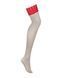 Панчохи Obsessive Ingridia stockings M/L, бежеві з червоною резинкою 107062 фото 3
