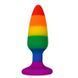 Силиконовая анальная пробка Wooomy Hiperloo Silicone Rainbow Plug L, диаметр 3,9 см, длина 13,1 см 105418 фото 1