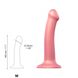 Насадка для страпона Strap-On-Me Mono Density Dildo Rose M, диам. 3,3см, однослойный силикон, гибкий 100118 фото 3