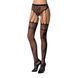 Эротические колготки-бодистокинг Passion S016 black, имитация ажурных с доступом трусиков и чулок 100800 фото 1