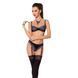 Комплект белья Passion Exclusive GISELE SET L/XL, black, лиф, трусики с пажами 100771 фото 1