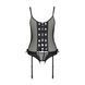 Корсет зі шнурівкою Passion NESSY CORSET XXL/XXXL black, стрінги з відкритим доступом, пажі для панч 106326 фото 3
