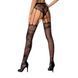 Эротические колготки-бодистокинг Passion S016 black, имитация ажурных с доступом трусиков и чулок 100800 фото 2