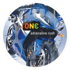 Презерватив ONE Color Sensations ONE adrenaline rush, 1 шт, синій, гладенький, зі змазкою 109859 фото