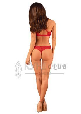 Комплект білизни Obsessive Lacelove cupless 2-pcs set XS/S Red, відкритий доступ, відкриті груди 106654 фото