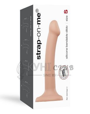 Насадка для страпону Strap-On-Me Dual Density Dildo Flesh S, діаметр 2,7 см, двошарова, гнучкий 101939 фото