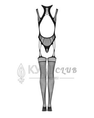 Ажурний бодістокінг з отворами Obsessive Bodystocking G327 black S/M/L, комбінезон, з доступом 105232 фото