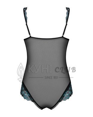 Сетчатое боди на косточках Obsessive Amanta teddy XXL, черное, с доступом 105184 фото