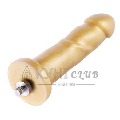 Золотий фалоімітатор Hismith 6.8″ Golden Silicone Dildo, система KlicLok 104184 фото