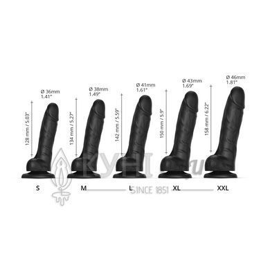 Реалістичний фалоімітатор Strap-On-Me Sliding Skin Realistic Dildo Black S, ефект рухливої шкіри 104234 фото