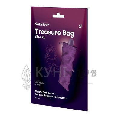 Мешочек для секс-игрушек Satisfyer Treasure Bag XL, фиолетовый, на шнурке 109630 фото