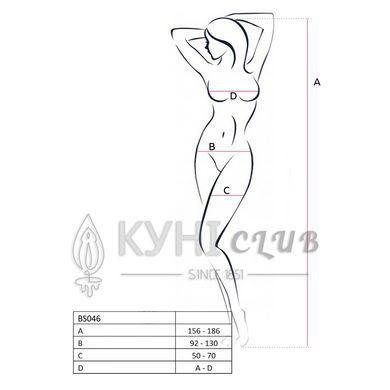 Бодистокинг Passion BS046 white, комбинезон с имитацией чулок 109410 фото