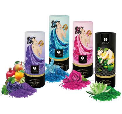 Пінлива сіль для ванни Shunga Dead Sea salt Oriental Crystals — Rose Petal (500 г), сіль Мертвого мо 104859 фото