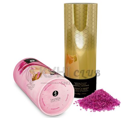 Пінлива сіль для ванни Shunga Dead Sea salt Oriental Crystals — Rose Petal (500 г), сіль Мертвого мо 104859 фото