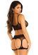Комплект Leg Avenue Top and garter harness, One Size, чорний, сітчастий, топ + пояс з гартерами 110105 фото 2