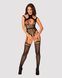 Ажурний бодістокінг з отворами Obsessive Bodystocking G327 black S/M/L, комбінезон, з доступом 105232 фото 3
