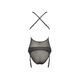 Корсет з декольте Passion ERZA CORSET L/XL, black, пажі, трусики, напівпрозорий 109116 фото 4