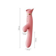 Вібратор з підігрівом та вакуумною стимуляцією клітора Zalo - ROSE Vibrator Strawberry Pink 104657 фото