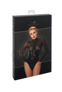 Боди Noir Handmade F321 Edge, S, низ под латекс, верх сетка, молния на все тело, декор кольца 108355 фото