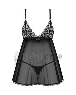 Сорочка бебі-дол Obsessive Blomentis babydoll & thong, M/L, мереживний ліф, стрінги в комплекті 109955 фото