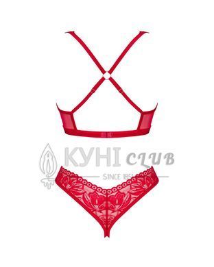 Комплект білизни Obsessive Lacelove cupless 2-pcs set M/L Red, відкритий доступ, відкриті груди 106655 фото