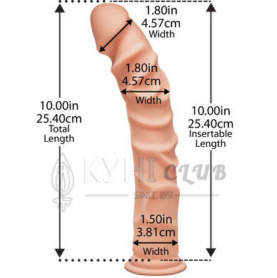 Фалоімітатор Doc Johnson The D - Ragin D - 10 Inch Without Balls - ULTRASKYN, діаметр 3,8 см 109028 фото