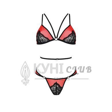 Комплект белья Passion PEONIA SET L/XL red, бра, трусики 106336 фото
