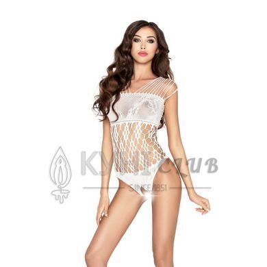 Бодістокінг Passion BS035 white, боді, імітація топа і трусиків 101501 фото