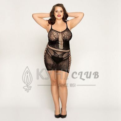 Сітчаста сукня з метеликами JSY &laquo;Сексапільна Емілі&raquo; Plus Size, Black, імітація шнурівки, мереживо 106415 фото