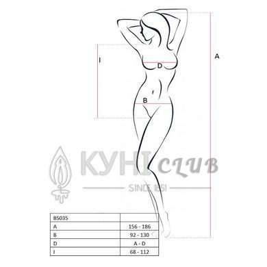 Бодістокінг Passion BS035 white, боді, імітація топа і трусиків 101501 фото